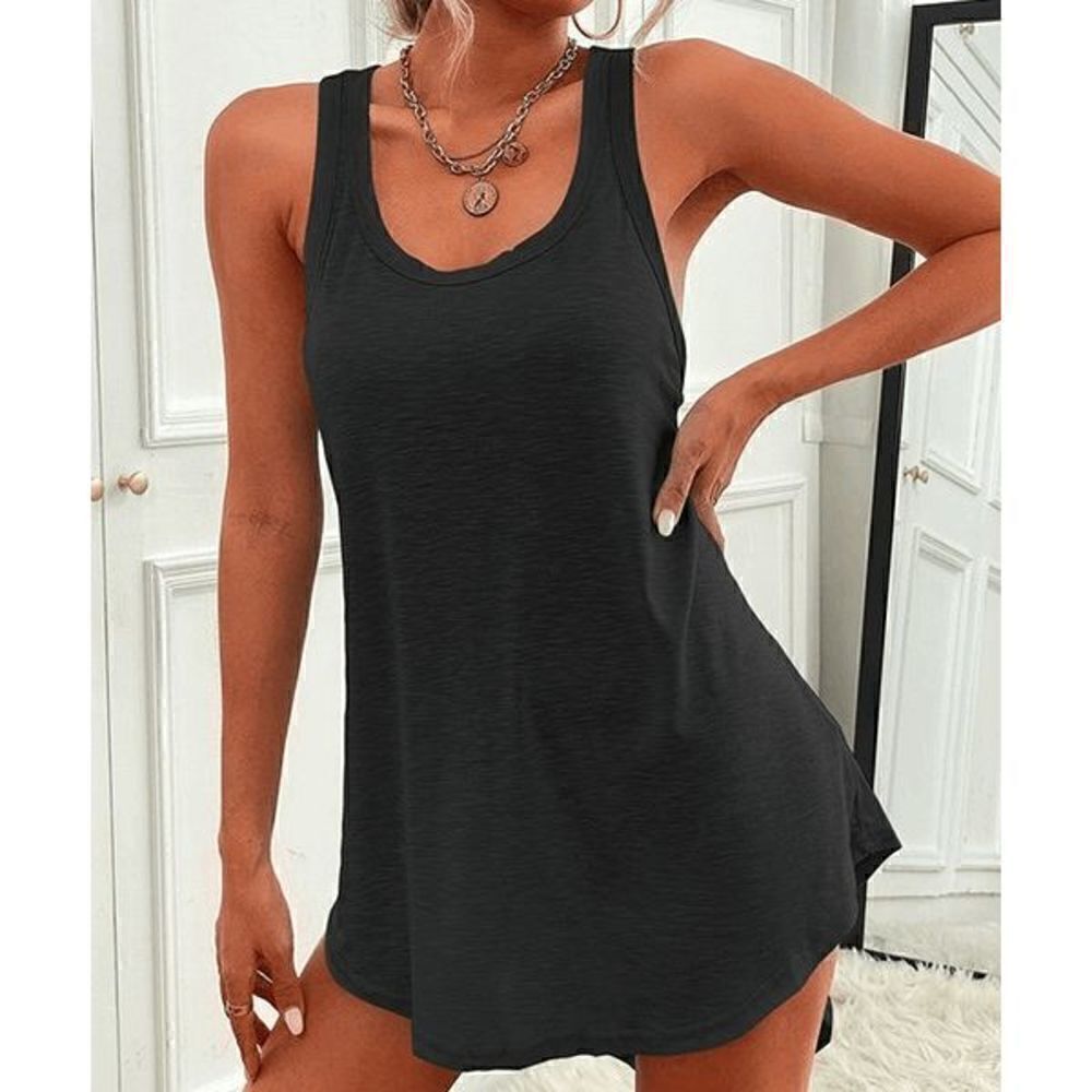 Women's Black Hi-Low Tank Top M